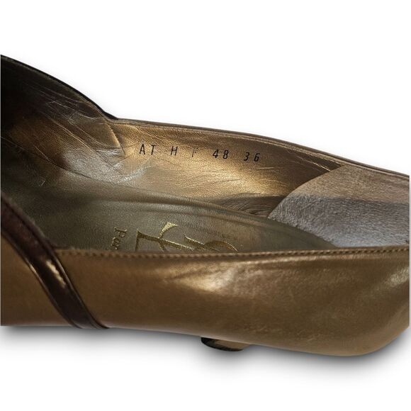 Yves Saint Laurent 1980s Vintage YSL Taupe Leather Pump Heels Size EU 36, US 5.5 - Picture 10 of 10